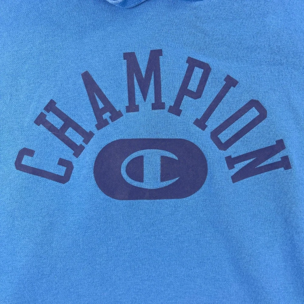 Champion Mens‎ Medium Blue Hoodie Pullover Graphic Logo S74705